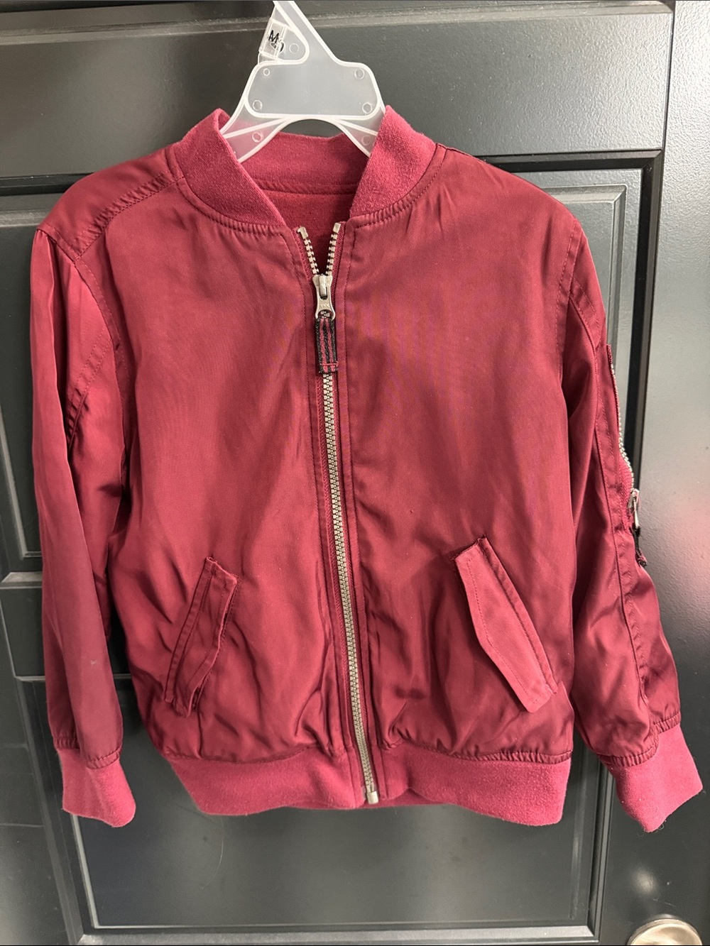 wonder nation Burgundy Kids Bomber Jacket